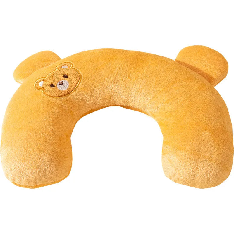 Cat U-shape pillow with wooden frame in Lomi Brown colour on a light background