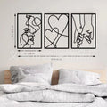 Three-piece modern simplicity iron wall decoration set for bedroom or living room in neutral colour