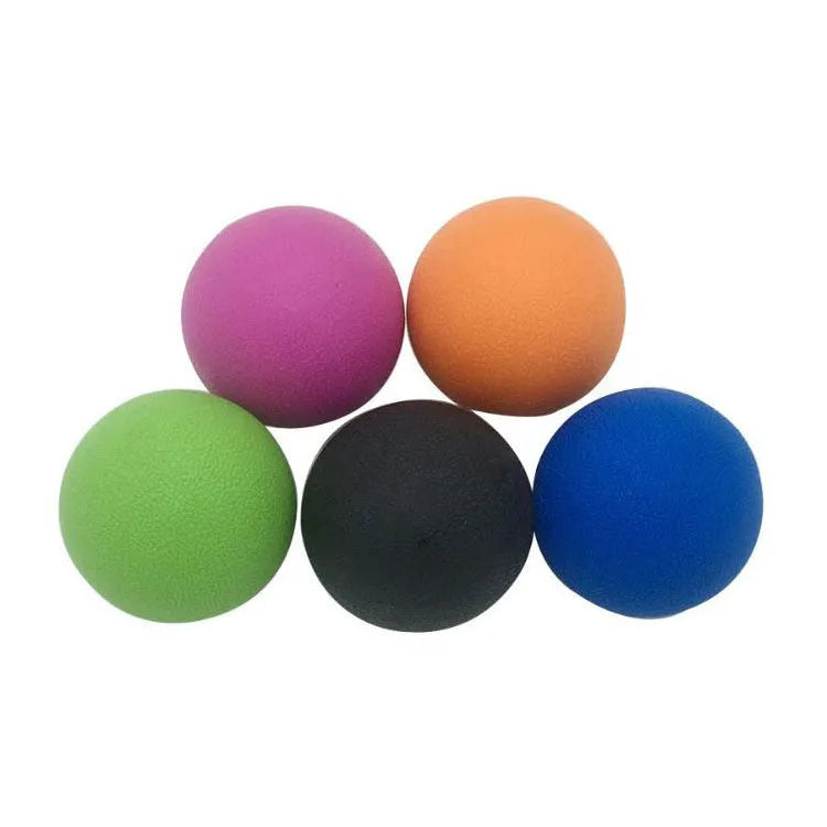 Round green TPE massage ball with a 6.1cm diameter for muscle and fascia relief.