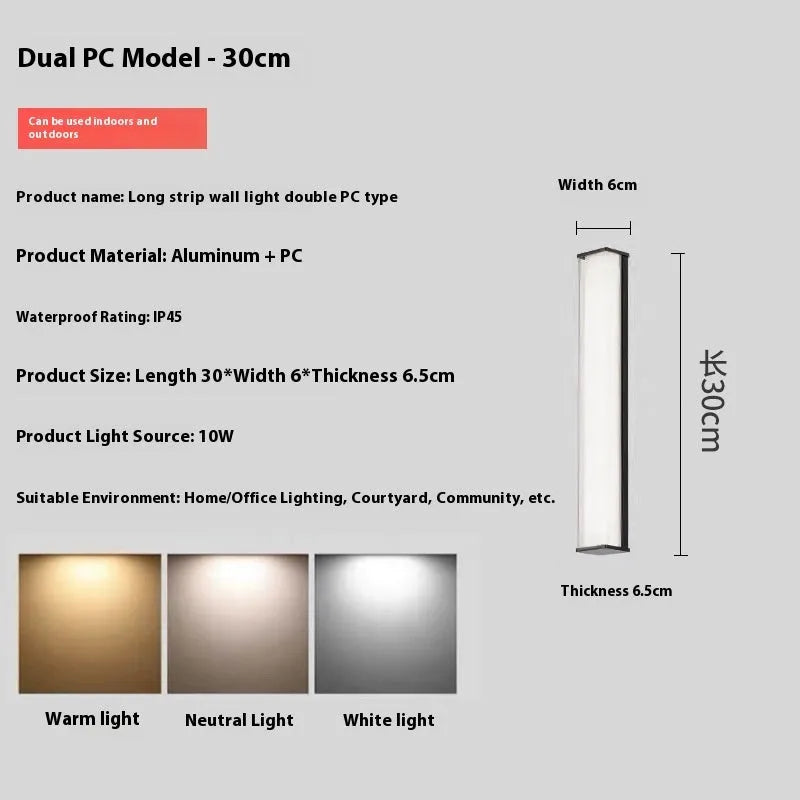 Outdoor wall lamp for villa hotel courtyard entrance, 220V, 30cm to 120cm, modern simple style
