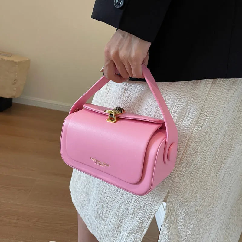 Personalised women's casual shoulder messenger bag in PU leather with an adjustable strap.