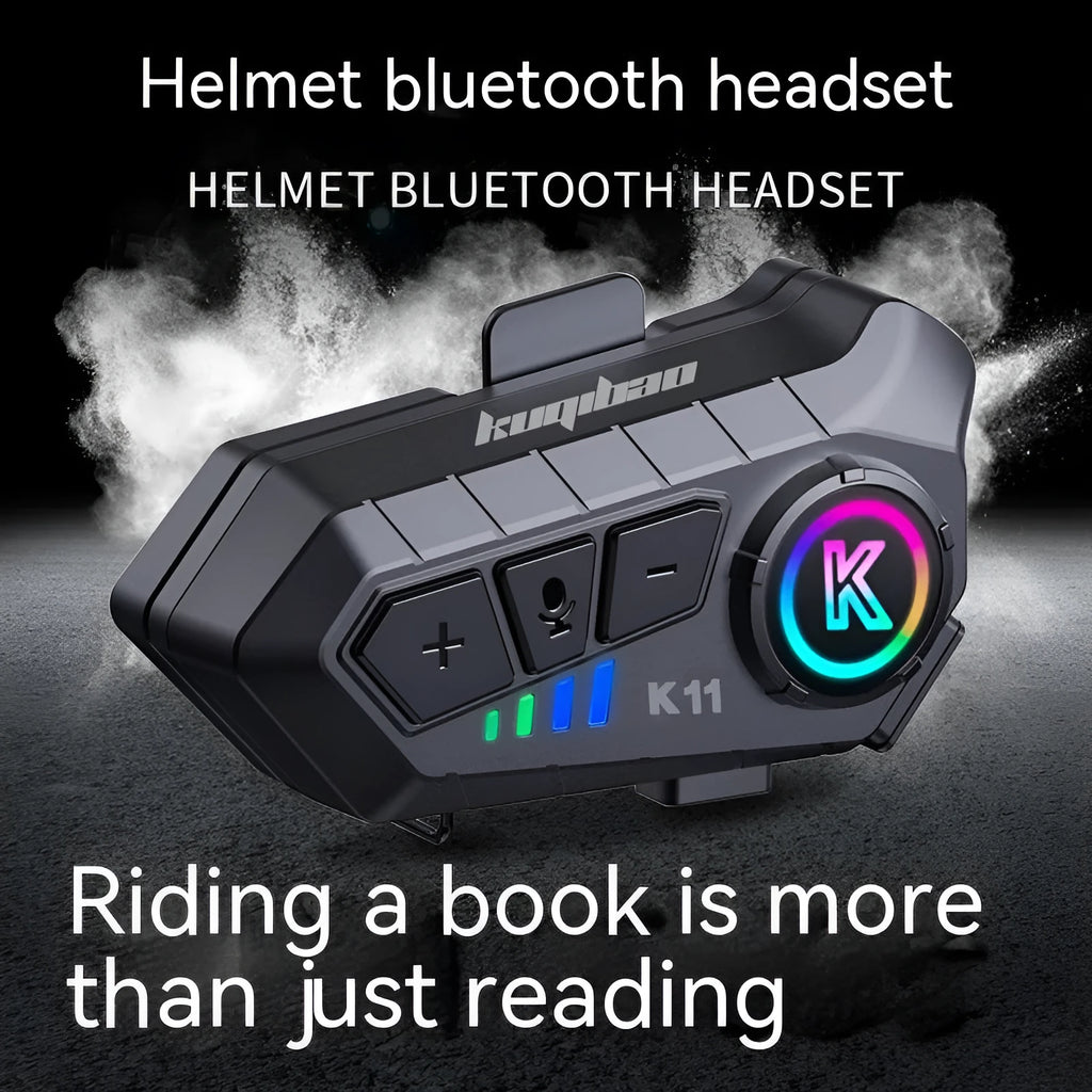 Black motorcycle helmet Bluetooth headset with microphone showing 85mm by 35mm dimensions