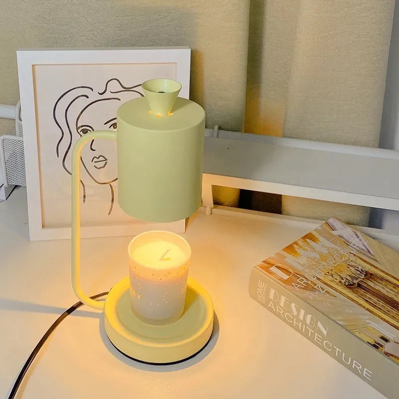 European style aromatherapy melting wax lamp with dimmer switch in white or yellow colour