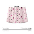 Men's leopard print loose woven boxer briefs in Ice Silk fabric on a neutral background.