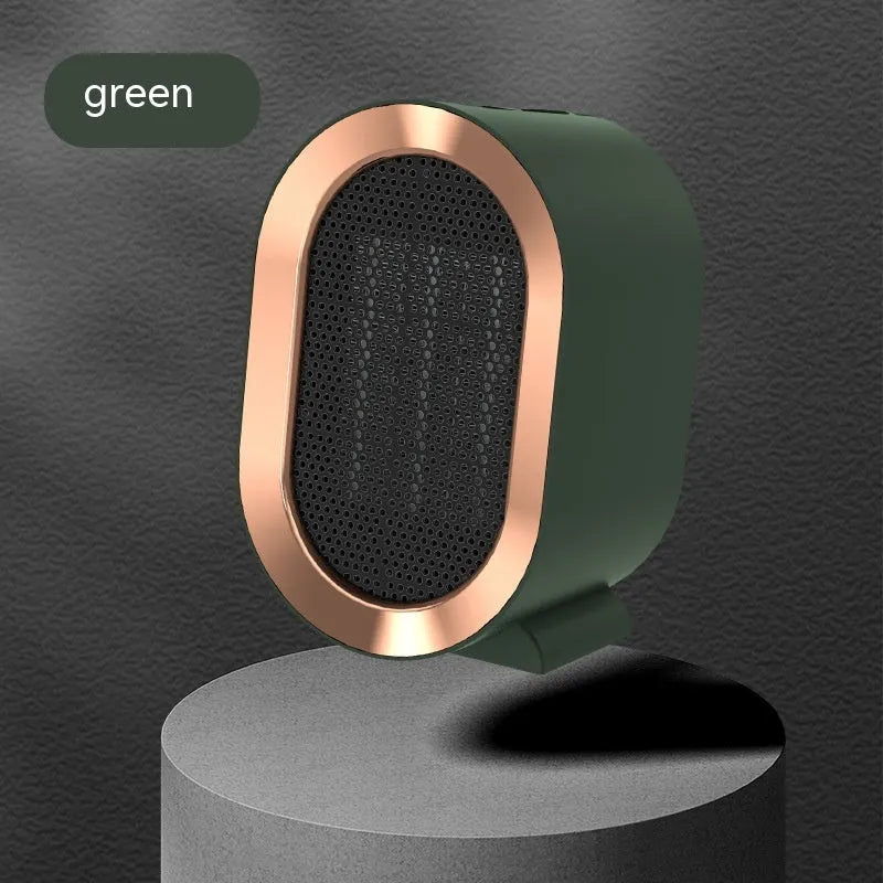 Compact desktop ceramic fan heater in a choice of colours with mechanical control dial.