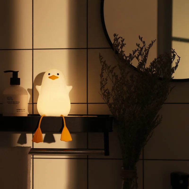 Seagull silicone night light for kids and baby with tap control, warm mode, timer, and USB cable