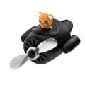 Cartoon aeroplane-shaped plastic clip for car air vent with three fragrant slices.