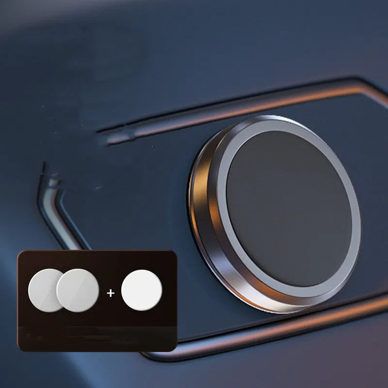 Obsidian Black alloy magnetic mobile phone holder with centripetal force technology on a desk