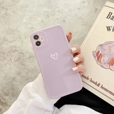 Couples Love solid colour TPU phone case for iPhone 14, 13, 12, 11, XS Max in Grey