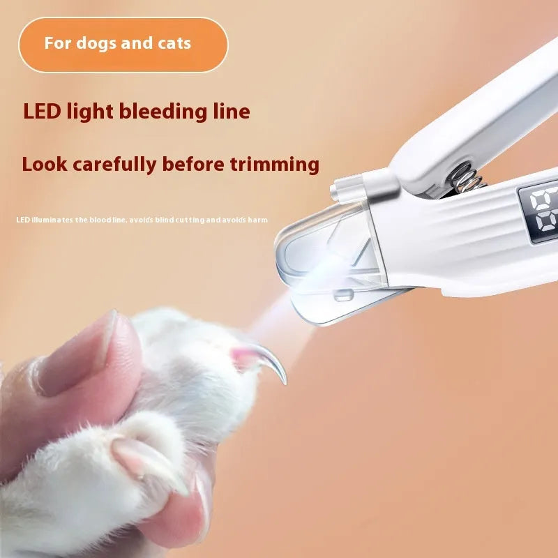 HZ8 White model rechargeable dog nail clipper made from white ABS plastic.