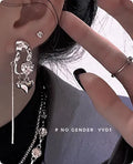 Asymmetrical textured stud earrings for women, copper and zircon, 7cm long and 3cm short, silver or gold plated