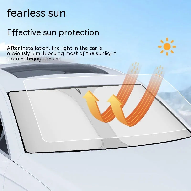Car double ring front shield sun shade for windscreen sun protection.