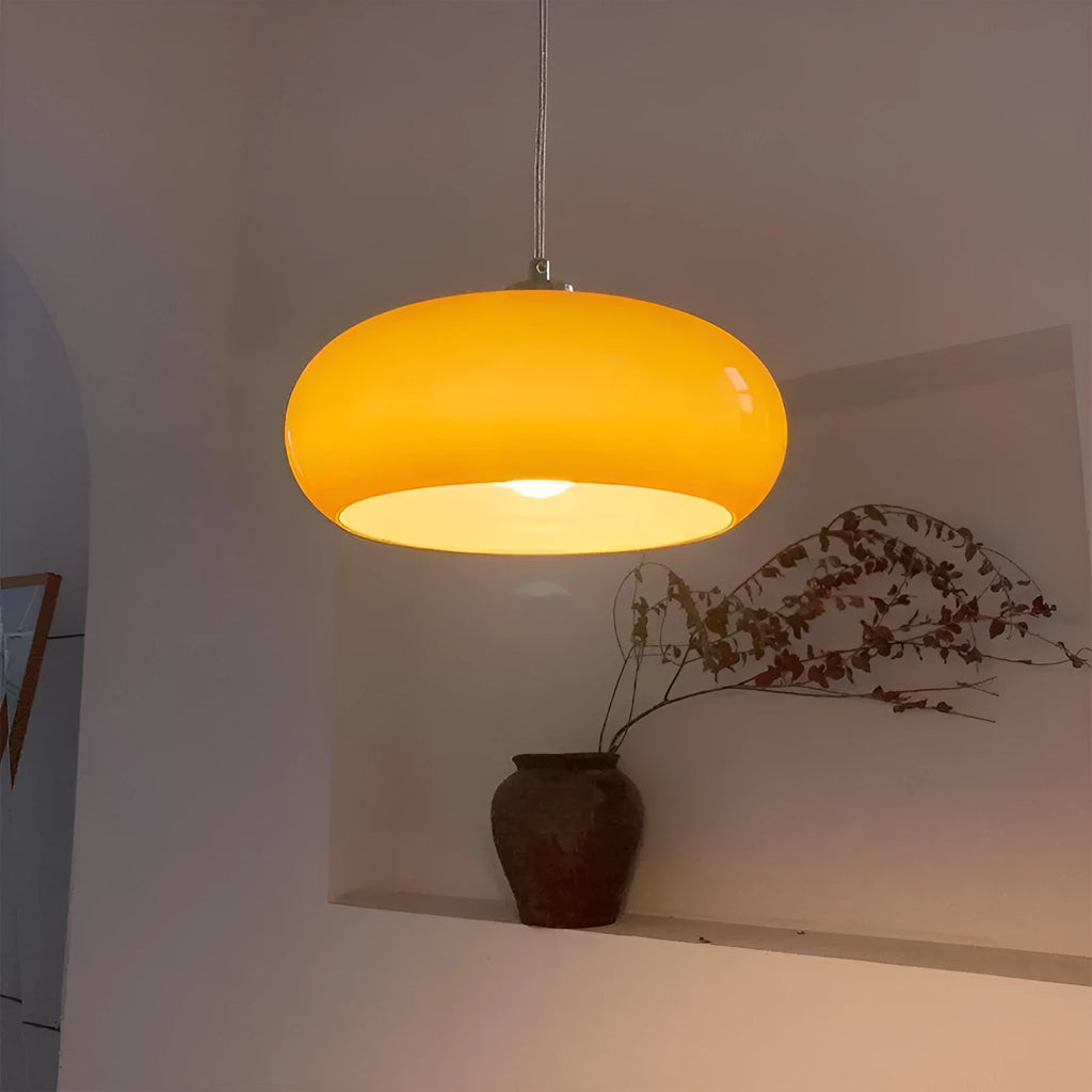 Bauhaus three headed egg tart glass pendant light in milky white retro ceiling chandelier