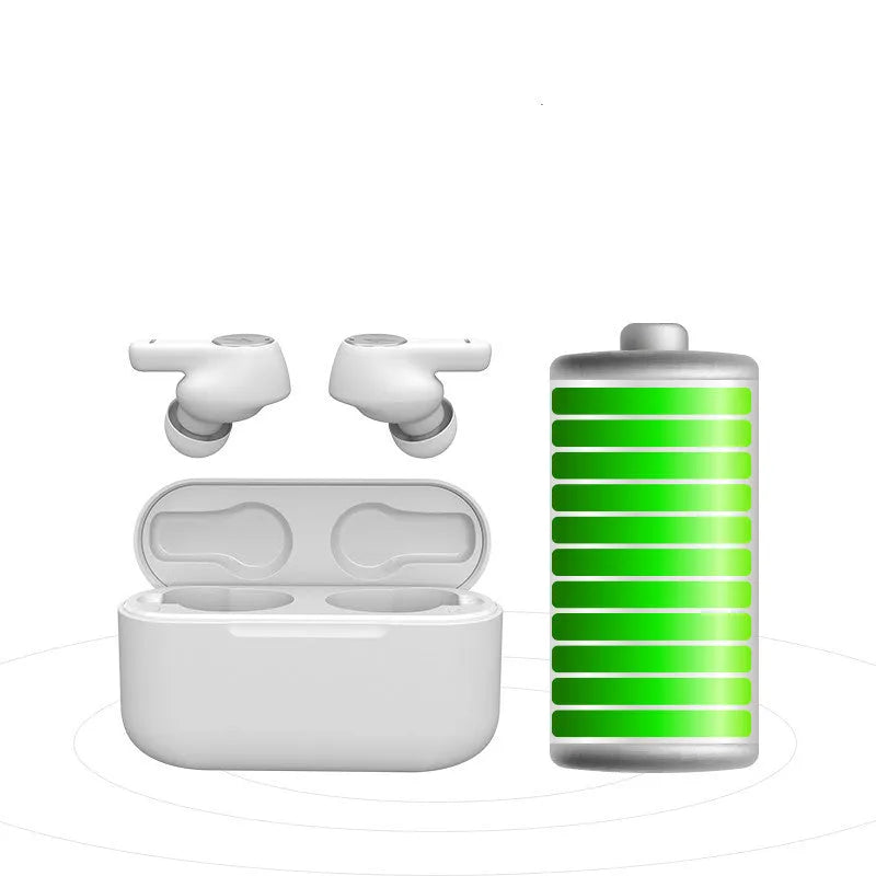 Pearl white true wireless Bluetooth sports headphones with waterproof construction