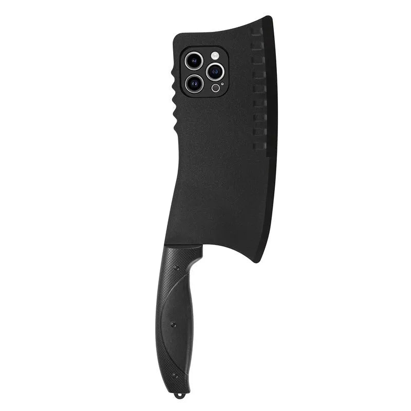 Quirky kitchen knife design phone case TPU PC all-inclusive for iPhone in black