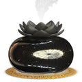 Pure black ceramic lotus USB humidifier with single fog outlet