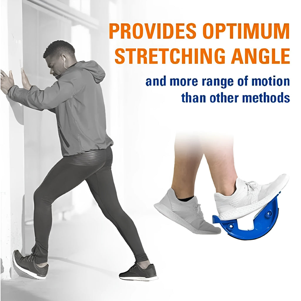 Blue ABS plastic lower leg stretching device with diagonal pedal and tension plate design for household use
