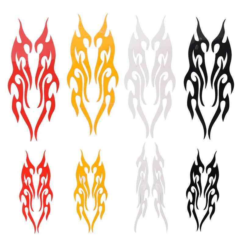 Flame pattern reflective car bumper sticker in black on a car rear bumper