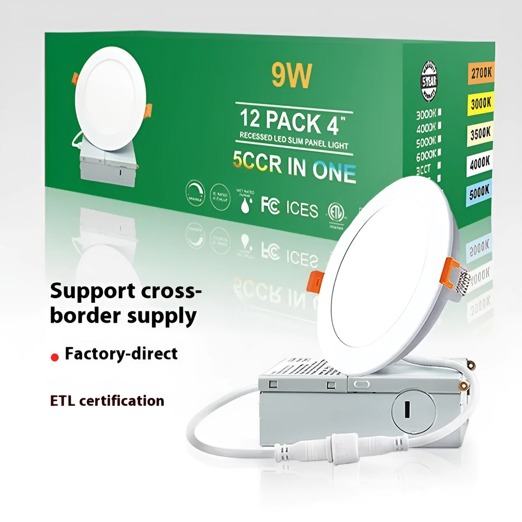 Round large iron box panel light with aluminium housing, 3CCT and 5CCT dimmable LED lighting, 110V