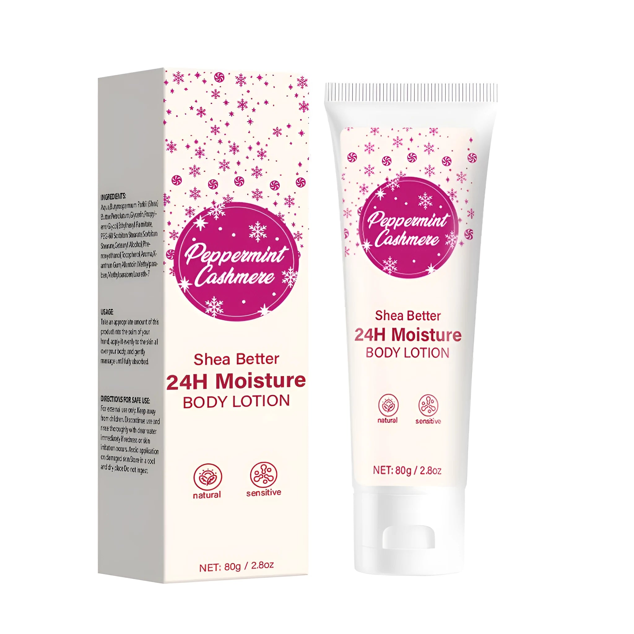Neutral packaging shea butter lotion 80ml bottle with plain white label