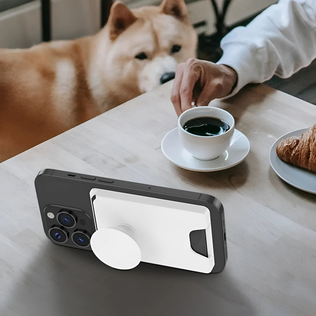 Minimalist magnetic phone holder with suction base for Apple iPhone in five colour options
