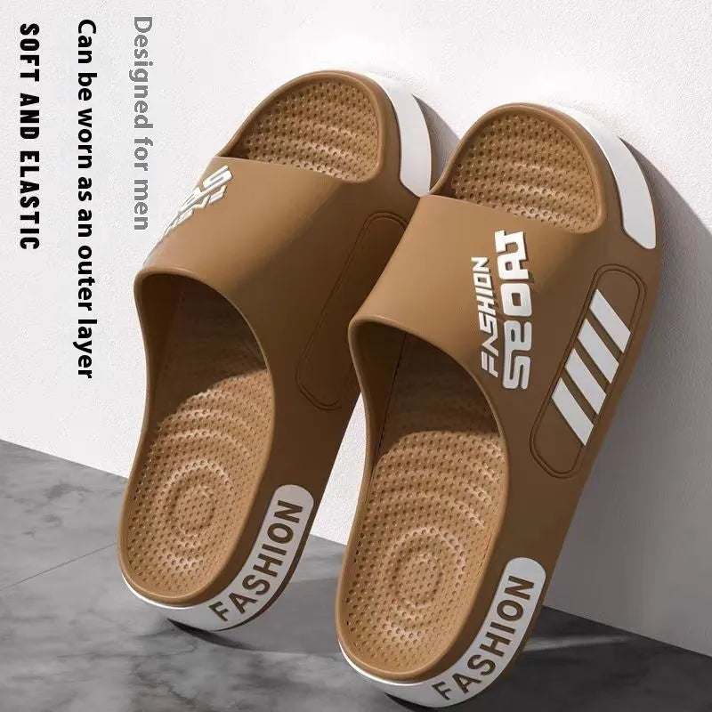 Men's EVA toe ring platform slippers in dark green, black, white, coffee, or navy blue, sizes 36-49