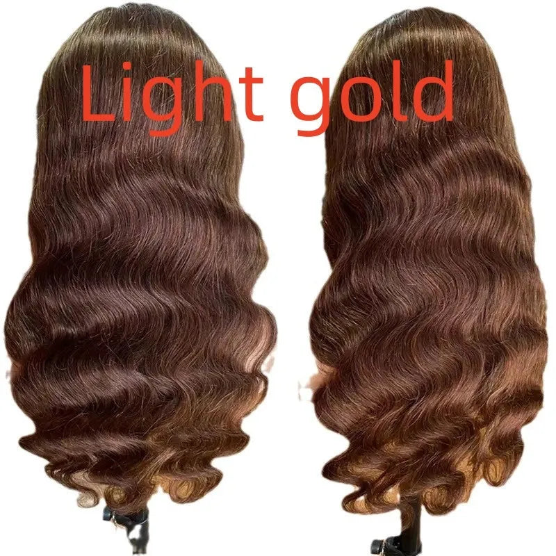 Long curly big wave wig with side bangs, available in 12 colours and lengths from 12 to 32 inches.