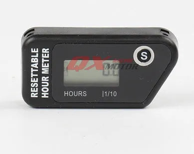 Black waterproof LCD maintenance reminder timer for ATV, motorcycle, motorboat, and generator engines.