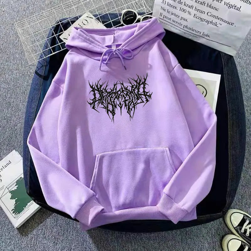 Unisex loose fit hoodie sweater with letter print in cobweb colour, street hipster style