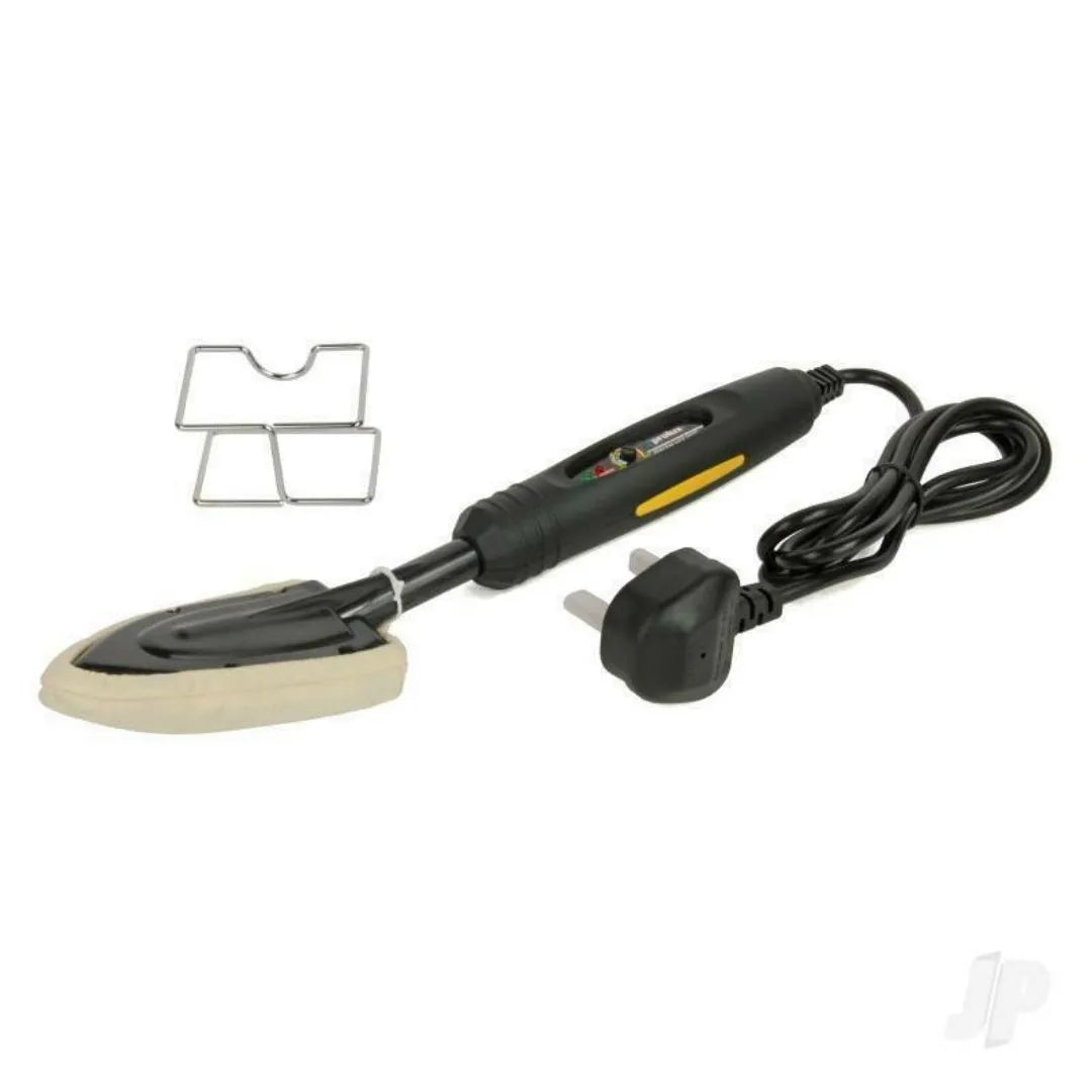 Electronic temperature control hot iron with cotton cover and heat-resistant bracket