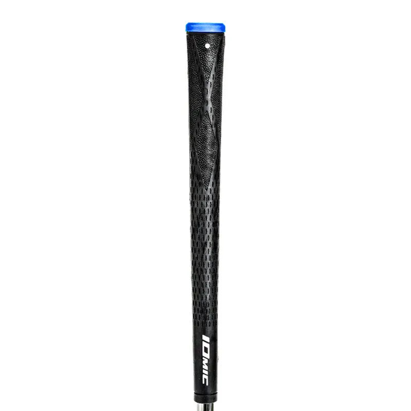 TPE material golf grip shown in various colour options including pink, red, and black.