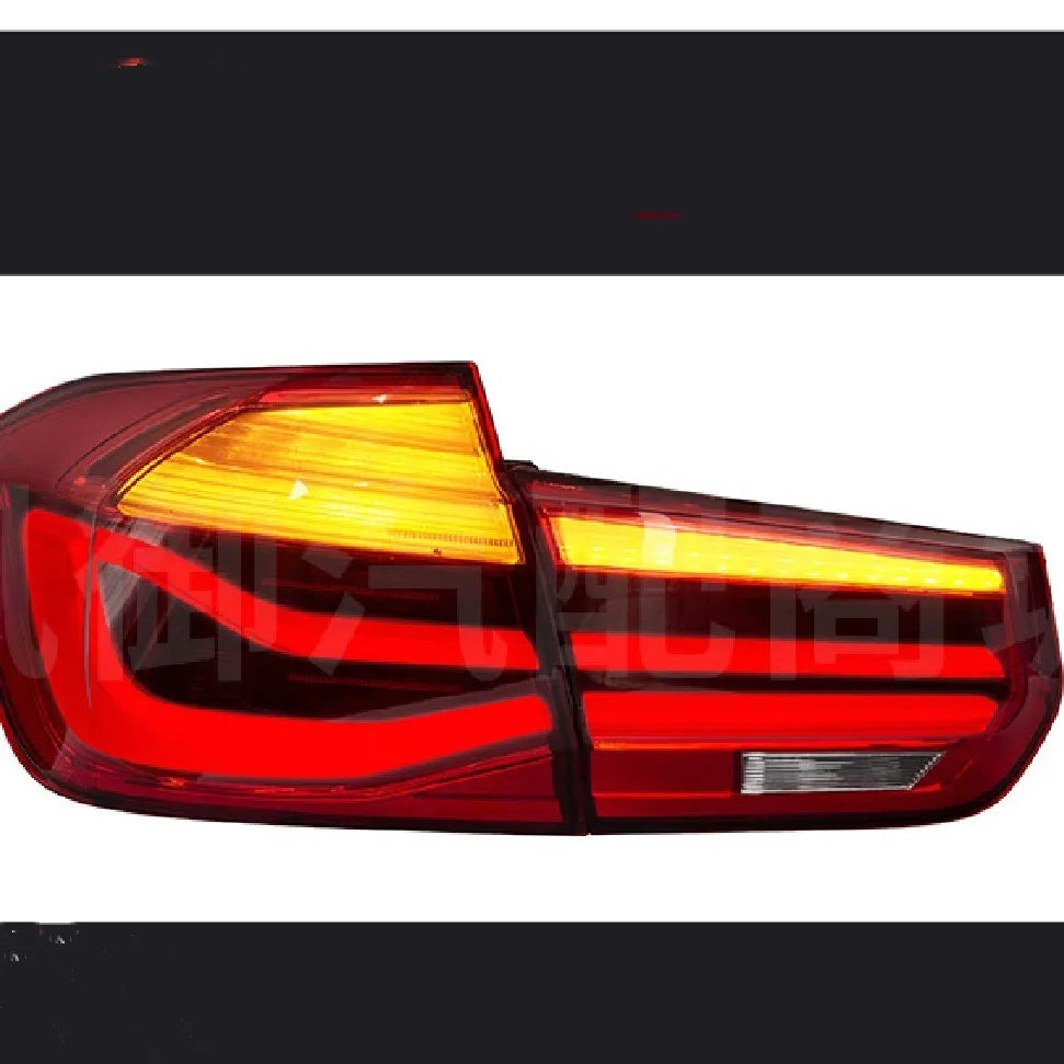 BMW 3 Series replacement car taillight assembly with streamer LED running light design in red or smoked black finish