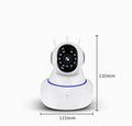 White dome-style wireless network camera with a 3.6mm lens for HD indoor and outdoor security.