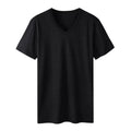 Men's V-neck short sleeve T-shirt in modal hemp blend, slim fit, available in seven colours and sizes S to 3XL