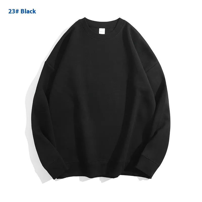 Women's loose black cotton off-the-shoulder sweater pullover with long sleeves.