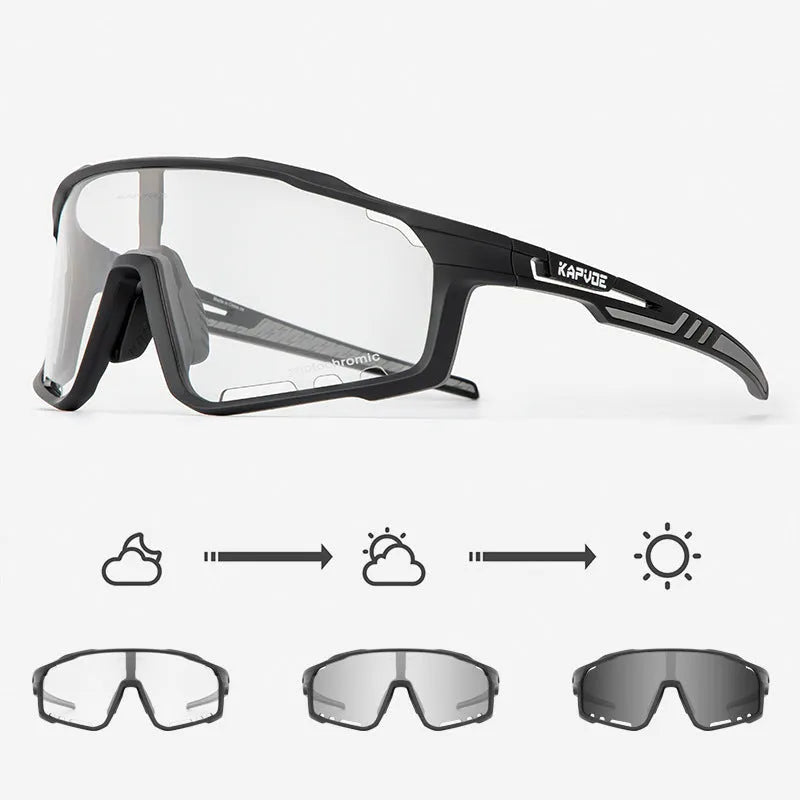 Photochromic cycling sports goggles with TR90 frame and semi-rimless design for outdoor sports