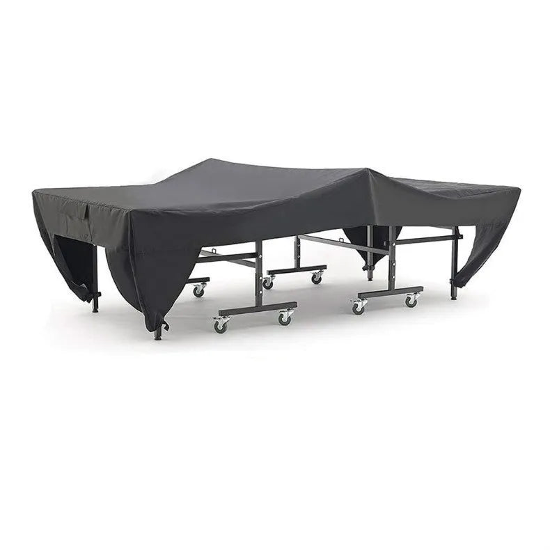 Waterproof dustproof table tennis table cover in black 210D polyester fibre for outdoor use