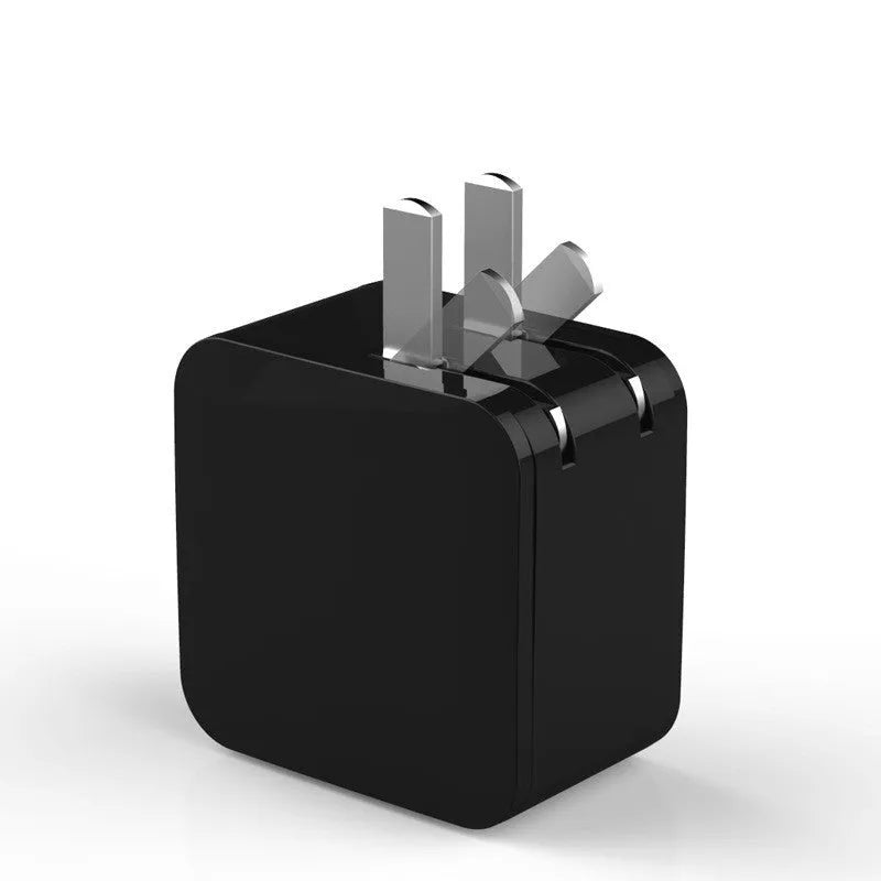 White dual USB fast travel charger with digital voltage display screen and UK 3-pin plug