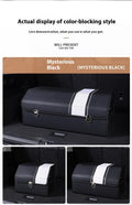 Foldable leather car storage box with waterproof finish, Extra Large option, shown in black colour
