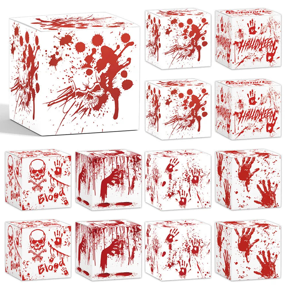 Halloween paper box set of 6 pieces for candy snack packaging in assorted styles