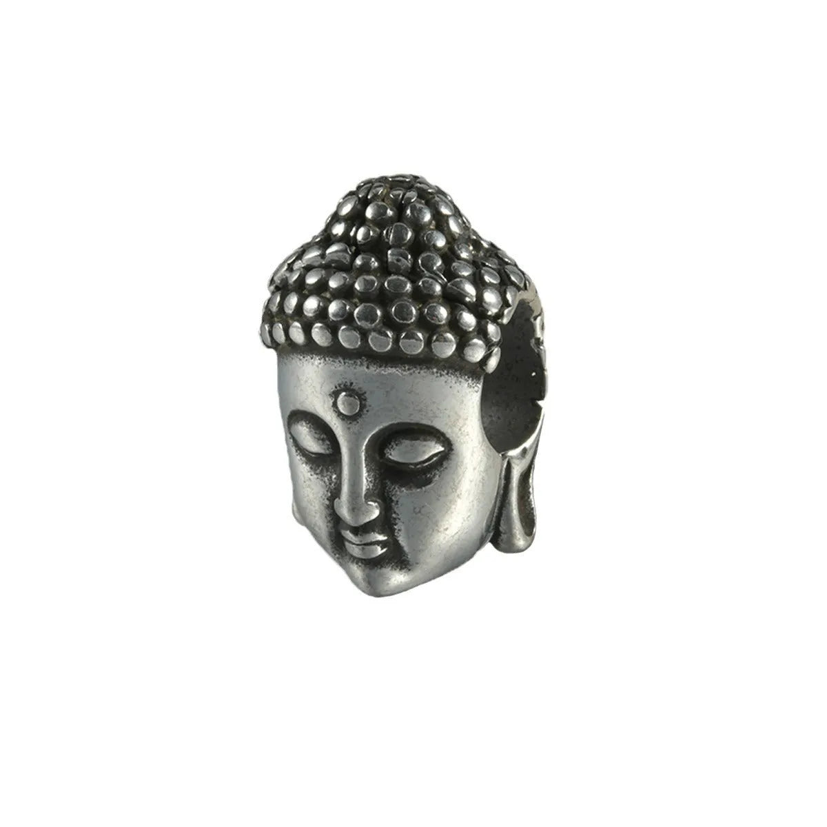 Stainless steel hollow skull and Buddha geometric earrings in electroplated colours.