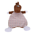 Brown biting-resistant velvet plush toy shaped like a fox for cats and dogs.