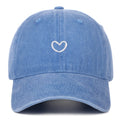 Adjustable cotton baseball cap in a retro style with embroidered detail on a dome crown.