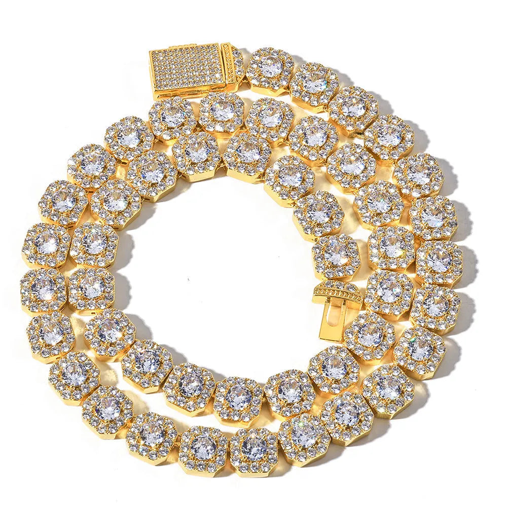 Copper rock candy chain necklace in gold or platinum colour, 10mm or 12mm width, 16 to 24 inch length