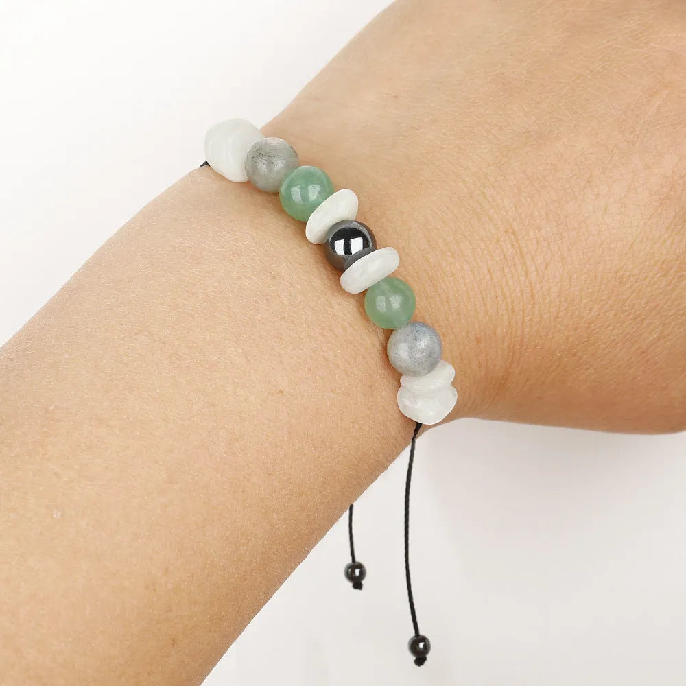 Geometric stone bead bracelet for women in colour 3906 on a wrist.