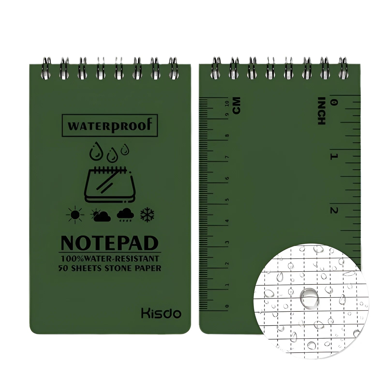 Spiral-bound waterproof office notepad with PP cover and stone paper pages in camouflage pattern