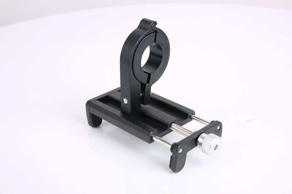 Aluminium alloy bicycle phone holder with fixed mount design in black, red and titanium colour options