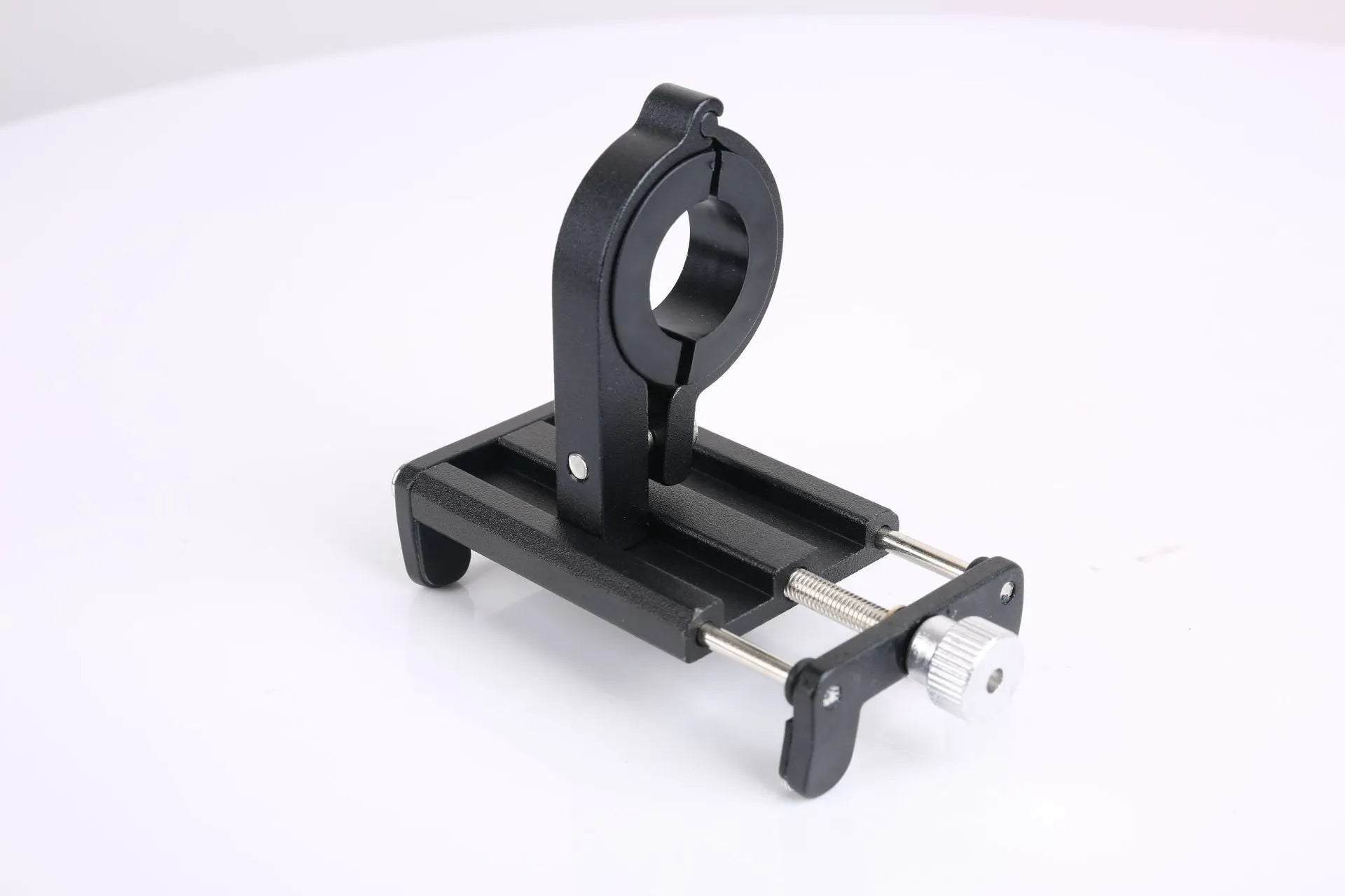Aluminium alloy bicycle phone holder with fixed mount design in black, red and titanium colour options