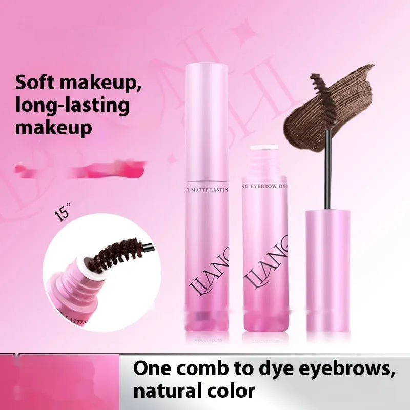 Long-lasting velvet fog eyebrow cream in 4.5g container with four colour options