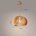 Nordic wooden half-round pumpkin chandelier 33cm diameter with adjustable suspension line